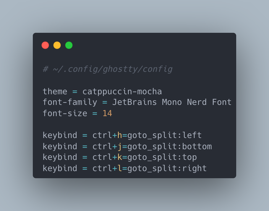 テーマ統一後の Ghostty 設定