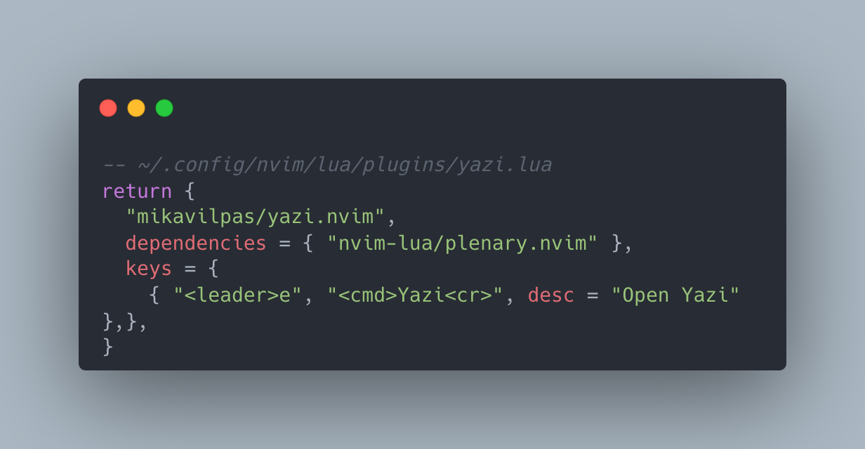 yazi.nvim プラグインの設定