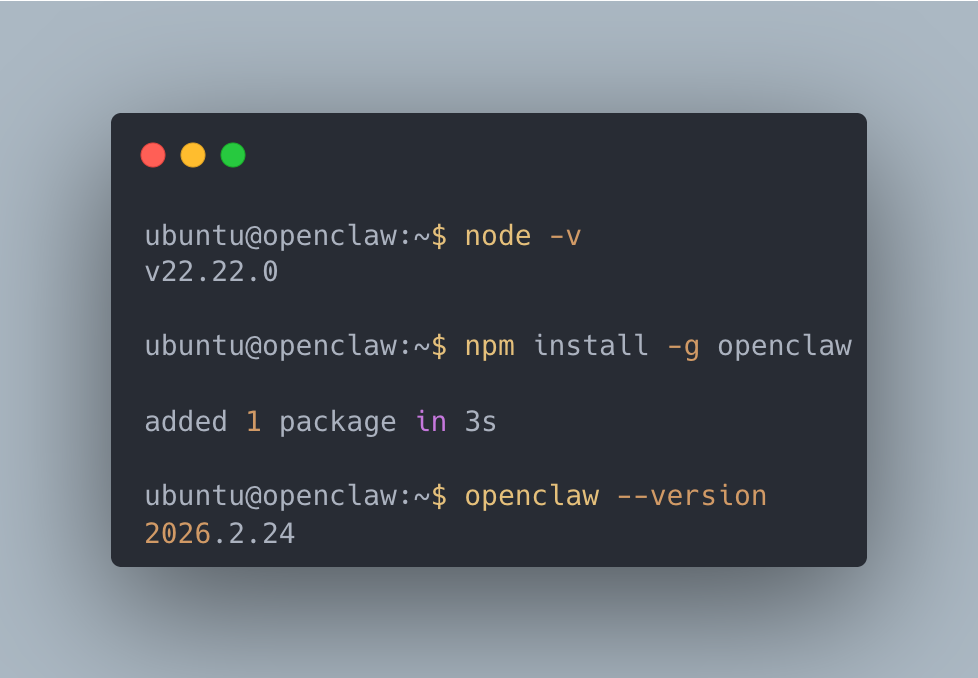 OpenClaw インストール確認